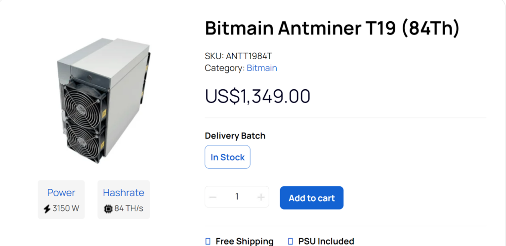 Bitcoin Ant Miner T19