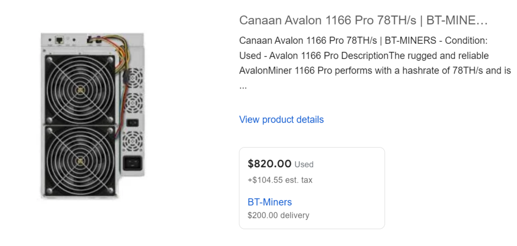 Canaan Avalon 1166 Pro